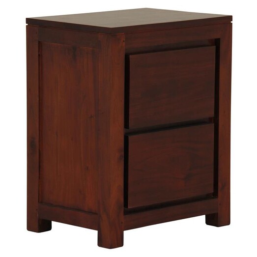 Picture of Hague 2 Drawer Timber Bedside Table, Mahogany Kayu Estate