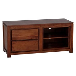 Picture of Hague 2 Side Drawer Timber Entertainment Unit, Pecan Mahogany Light Pecan Kayu Estate
