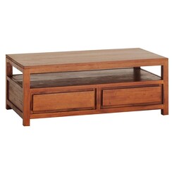 Picture of Hague 4 Drawer Timber Coffee Table, Pecan Mahogany Light Pecan Kayu Estate