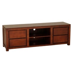 Picture of Hague 4 Drawer Timber Entertainment Unit, Mahogany Kayu Estate