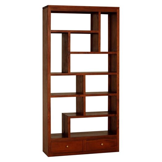 Picture of Hague Timber Cube Shelf, Pecan Mahogany Light Pecan Kayu Estate