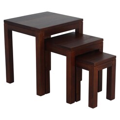 Picture of Hague Timber Side Table, Mahogany (Set of 3) Kayu Estate