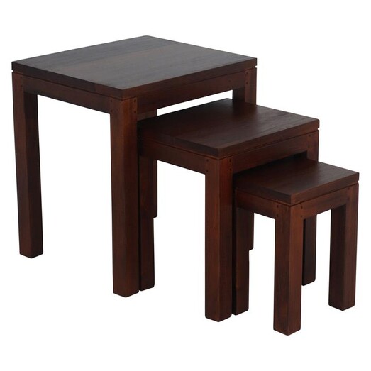Picture of Hague Timber Side Table, Mahogany (Set of 3) Kayu Estate