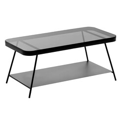 Picture of Haig Glass Top Coffee Table Metal Black Vida & Co.