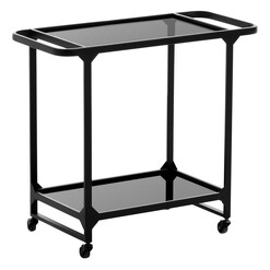 Picture of Haig Glass Top Side Table Metal Black Vida & Co.