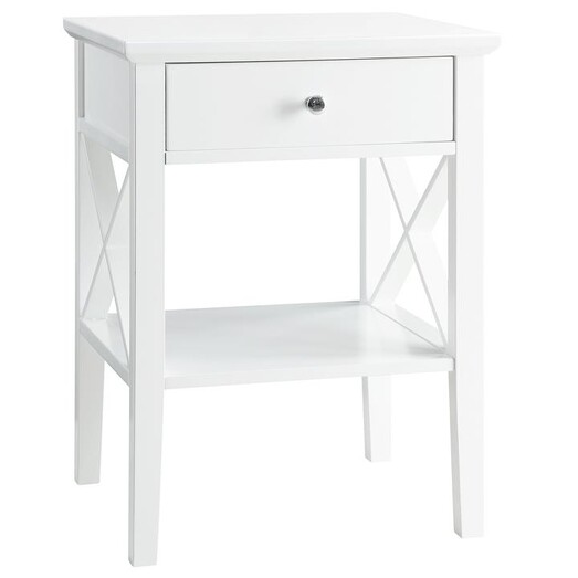 Picture of Hailey 1-Drawer Bedside Nightstand End Lamp Side Table - White Picture of Hailey 1-Drawer Bedside Nightstand End Lamp Side Table - White