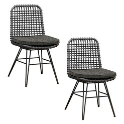 Picture of Haisel Rattan Dining Chair (Set of 2) Dark Grey Kayu Estate