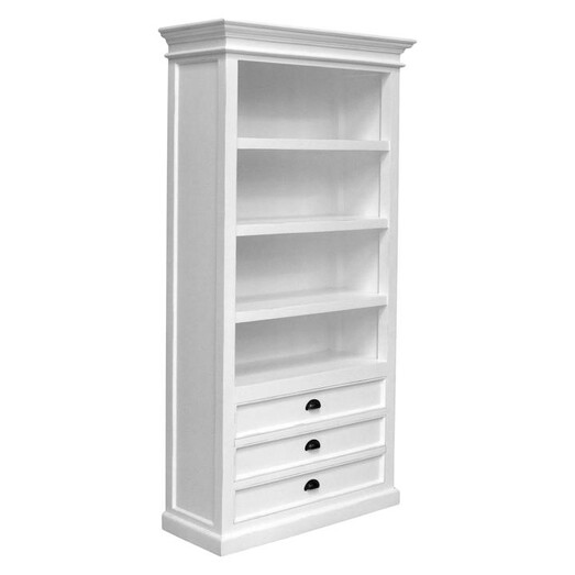 Picture of Halifax 3 Drawer Bookshelf Wood White Nova Solo