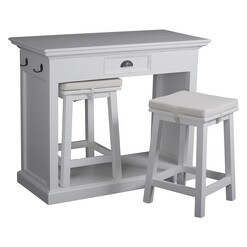 Picture of Halifax 3-Piece Mahogany Bar in White by Nova Solo