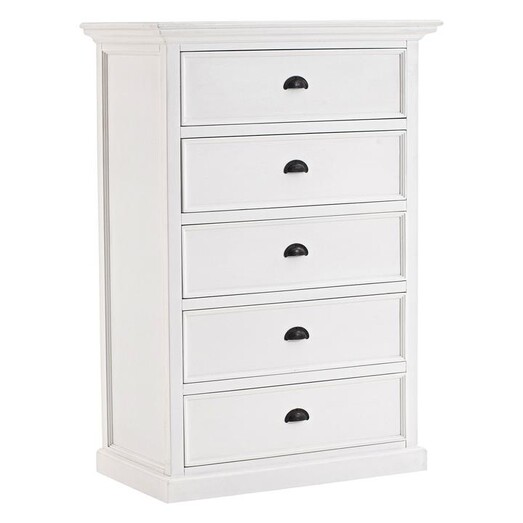 Picture of Halifax Chest of 5 Drawers, White Wood Nova Solo