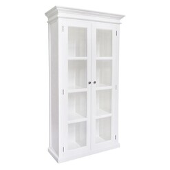 Picture of Halifax Double Glass Cabinet Wood White Nova Solo