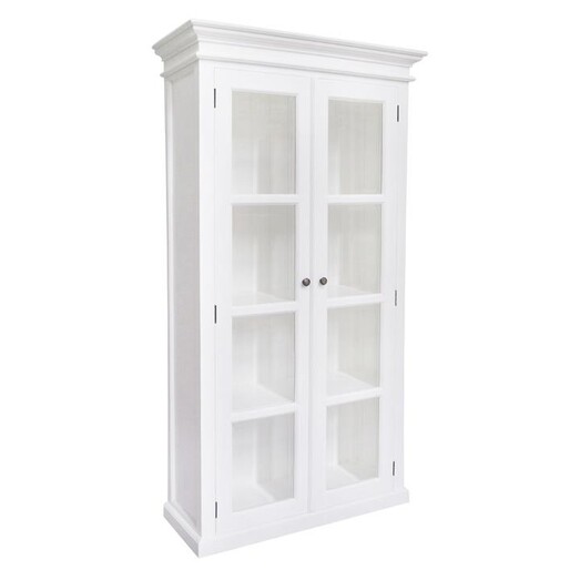 Picture of Halifax Double Glass Cabinet Wood White Nova Solo Picture of Halifax Double Glass Cabinet Wood White Nova Solo