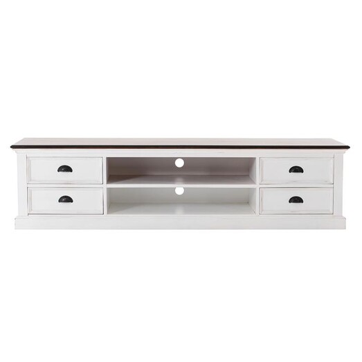 Picture of Halifax Entertainment Unit with 4 Drawers Wood White/Deep Brown Nova Solo