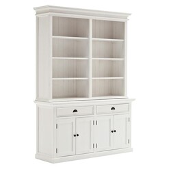 Picture of Halifax Mahogany Hutch Bookshelf with Buffet Wood Offwhite Nova Solo