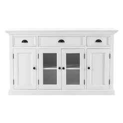 Picture of Halifax Sideboard with Glass Doors in White by Nova Solo