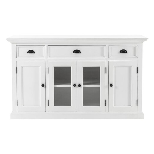 Picture of Halifax Sideboard with Glass Doors in White by Nova Solo Picture of Halifax Sideboard with Glass Doors in White by Nova Solo