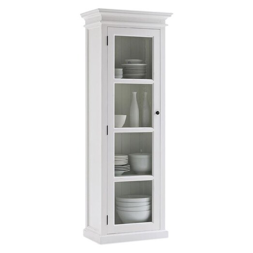 Picture of Halifax Single Glass Cabinet Wood White Nova Solo Picture of Halifax Single Glass Cabinet Wood White Nova Solo
