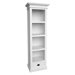 Picture of Halifax Thin Line Drawer Bookshelf Wood White Nova Solo