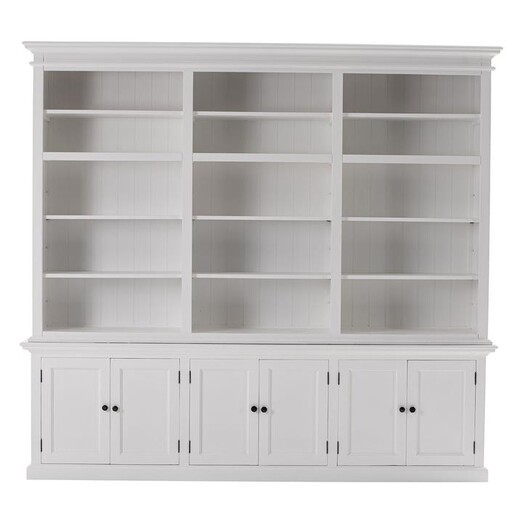 Picture of Halifax Triple Bookshelf Wood White Nova Solo