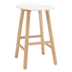 Picture of Hallow Bar Stool, White Wood Iniko