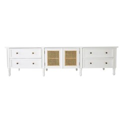 Picture of Hamilton Timber Rattan Entertainment Unit Mahogany White Abide Interiors