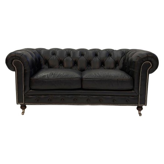 Picture of Hampton Court 2 Seater Leather Chesterfield Sofa in Black by Alliance Furniture