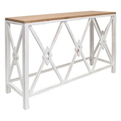 Picture of Hamptons Geometric Console Table in White/Natural by Artisan Homewares
