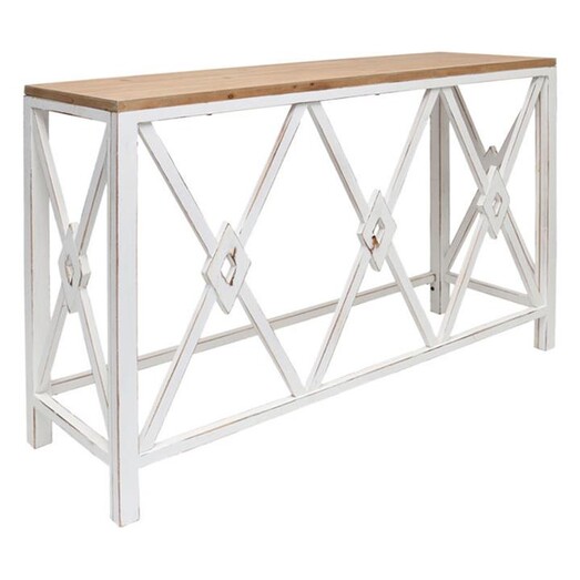 Picture of Hamptons Geometric Console Table in White/Natural by Artisan Homewares