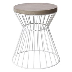 Picture of Hamptons Outdoor Stool Metal White/Grey Casa Uno