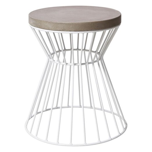 Picture of Hamptons Outdoor Stool Metal White/Grey Casa Uno