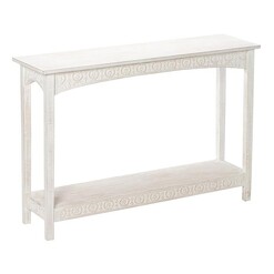 Picture of Hamptons Wooden Console Table with Shelf Whitewash Artisan Homewares