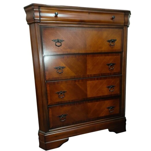 Picture of Hamshire Solid Wooden Chest Of Drawers Tallboy Storage Cabinet - Burnished Cherry Picture of Hamshire Solid Wooden Chest Of Drawers Tallboy Storage Cabinet - Burnished Cherry