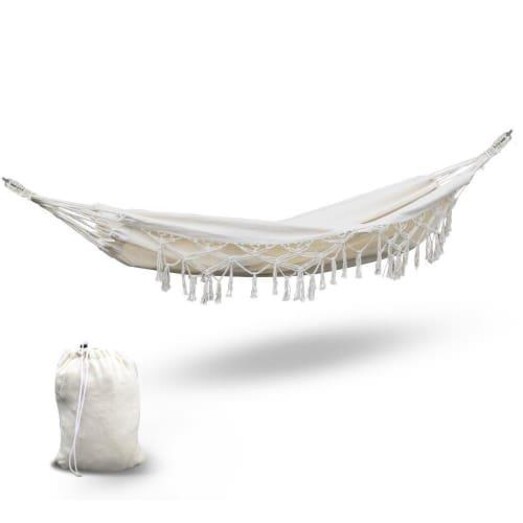 Picture of Hanging Tassel Hammock Swing Bed Cream