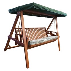 Picture of Hanley 2 Seater Outdoor Swing Bed Wood Mahogany The Import Depot
