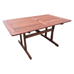 Picture of Hanley Outdoor Dining Table Wood Mahogany The Import Depot