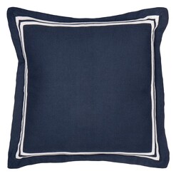 Picture of Harington Linen Blend Cushion in Navy by Society Home