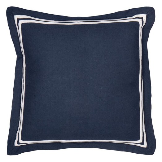 Picture of Harington Linen Blend Cushion in Navy by Society Home Picture of Harington Linen Blend Cushion in Navy by Society Home