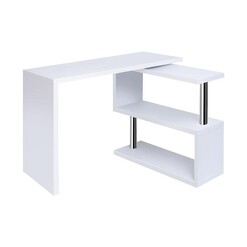 Picture of Harker White Swivel Office Desk Wood White/Silver Resort Living