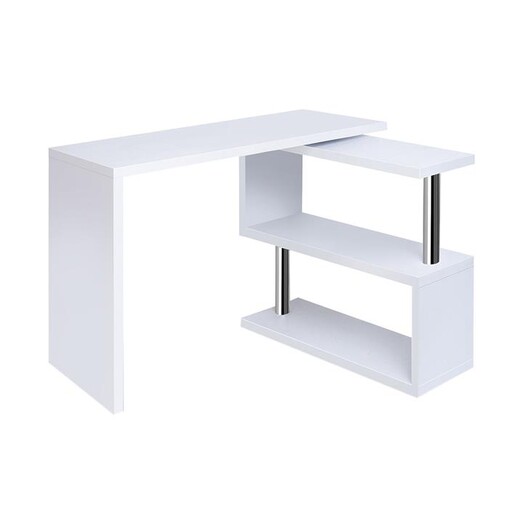 Picture of Harker White Swivel Office Desk Wood White/Silver Resort Living