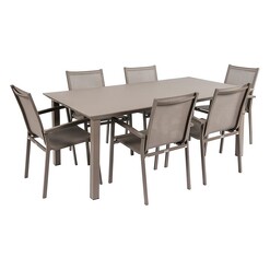 Picture of Harley 7-Piece Outdoor Dining Set Aluminium Taupe Living by Design