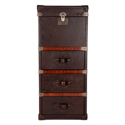 Picture of Harman Trunk Chest of Drawers, Espresso, Tall Leather Huntington Lane