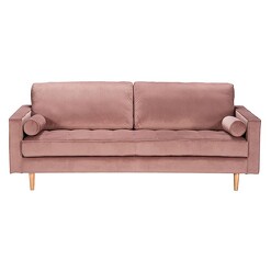 Picture of Harper 3 Seater Velvet Sofa, Blush, Ash Legs Life Interiors
