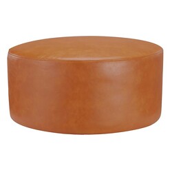 Picture of Harper Round Vintage Leather Ottoman, Medium Assorted Life Interiors