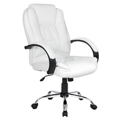 Picture of Harrison Office Chair, White Faux Leather Resort Living