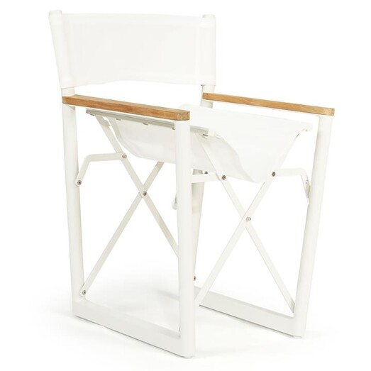 Picture of Hastings Teak Outdoor Director Chair in White by Abide Interiors