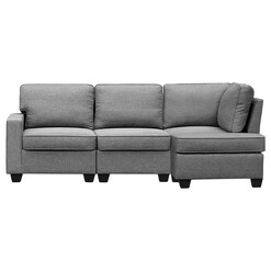 Picture of Hatice 3 Seater Right Chaise Lounge Fabric Grey Resort Living