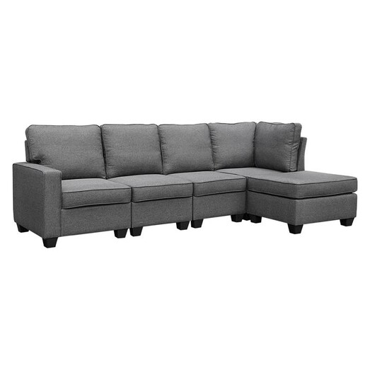 Picture of Hatice 4 Seater Right Chaise Lounge Fabric Grey Resort Living