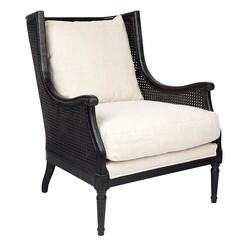 Picture of Havana Armchair, Black/Natural Linen CAFE Lighting & Living