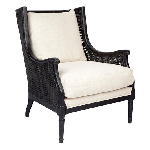 Picture of Havana Armchair, Black/Natural Linen CAFE Lighting & Living