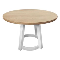 Picture of Havana Round Dining Table MDF White/Natural HOMESTAR